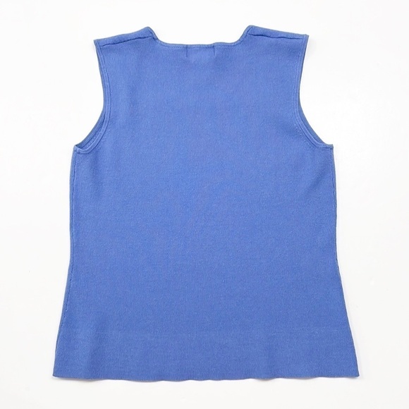 White Stag blue sleeveless knit sweater top - Picture 2 of 4